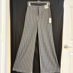 Sincerely Jules Black and White Striped Wide-Leg Trousers